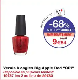 Monoprix Opi vernis à ongles big apple red offre