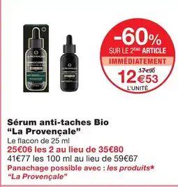 Monoprix La provençale sérum anti-taches bio offre
