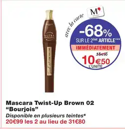 Monoprix Bourjois mascara twist-up brown 02 offre