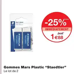 Monoprix Staedtler gommes mars plastic offre