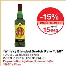Monoprix J&b whisky blended scotch rare offre
