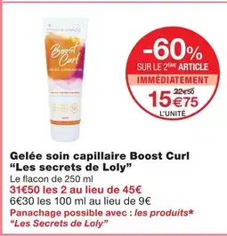 Monoprix Les secrets de loly gelée soin capillaire boost curl offre
