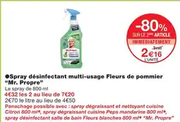 Monoprix Mr. propre spray désinfectant multi-usage fleurs de pommier offre