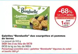 Monoprix Bonduelle galettes duo courgettes et pommes de terre offre