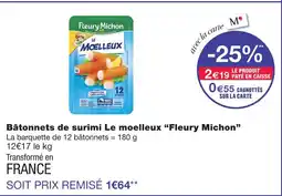Monoprix Fleury michon bâtonnets de surimi le moelleux offre