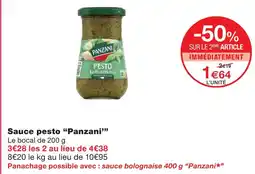 Monoprix Panzani sauce pesto offre