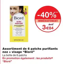 Monoprix Biore assortiment de patchs purifiants nez + visage offre