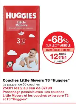 Monoprix Huggies couches little movers t3 offre