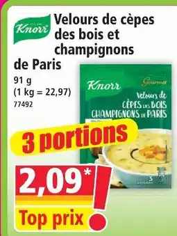 Norma Knorr velours de cèpes des bois et champignons de paris offre