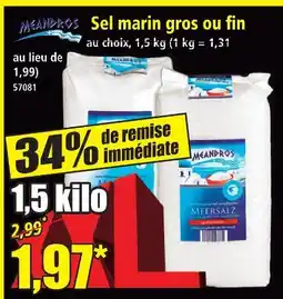 Norma Meandros sel marin gros ou fin offre