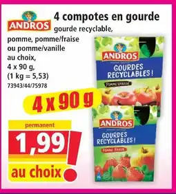 Norma Andros 4 compotes en gourde offre