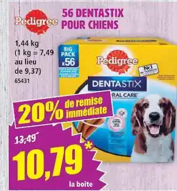 Norma Pedigree 56 dentastix pour chiens offre