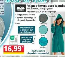 Norma Peignoir femme avec capuche offre
