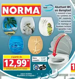Norma Badkomfort abattant wc en duroplast blanc offre