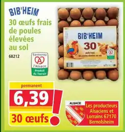 Norma Bib'heim 30 oeufs frais de poules élevées au sol offre