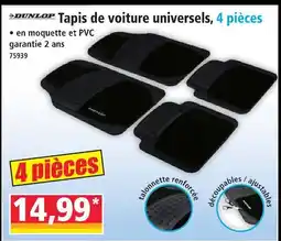 Norma Dunlop tapis de voiture universels offre