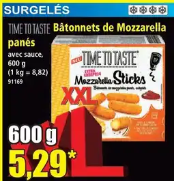 Norma Time to taste bâtonnets de mozzarella panés offre