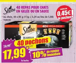 Norma Sheba 40 repas pour chats en gelée ou en sauce offre
