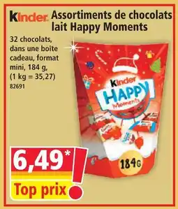 Norma Kinder assortiments de chocolats lait happy moments offre