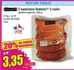 Norma 5 saucisses fumées à cuire offre