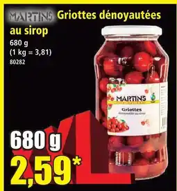 Norma Martins griottes dénoyautées au sirop offre