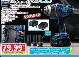Norma Scheppach clé à choc sans fil 20 v 4ah brushless offre