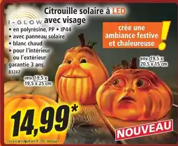 Norma I-glow citrouille solaire à led avec visage offre