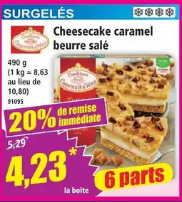 Norma Cheesecake caramel beurre salé offre