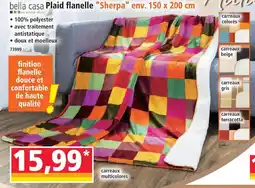 Norma Bella casa plaid flanelle sherpa env. 150 x 200 cm carreaux multicolores offre