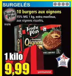 Norma Tendre plus 10 burgers aux oignons offre
