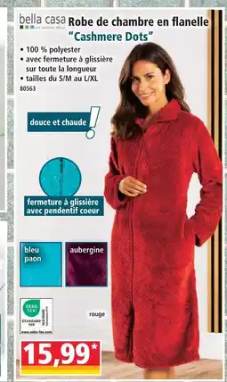 Norma Bella casa robe de chambre en flanelle cashmere dots offre