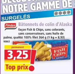 Norma Findus bâtonnets de colin d’alaska offre
