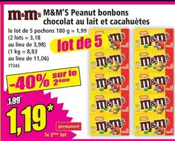 Norma M&m's peanut bonbons chocolat au lait et cacahuètes offre