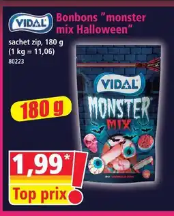 Norma Vidal bonbons monster mix halloween offre