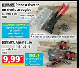 Norma Kraft pince à riveter ou rivets aveugles offre