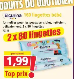 Norma Elcurina baby 160 lingettes bébé offre