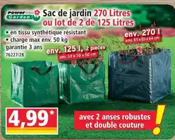 Norma Power garden sac de jardin 270 litres ou lot de 2 de 125 litres offre