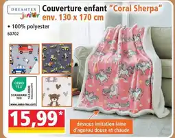 Norma Dreamtex junior couverture enfant coral sherpa env. 130 x 170 cm offre