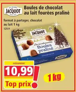 Norma Boules de chocolat au lait fourrées praliné offre