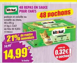 Norma Kitekat 48 repas en sauce pour chats offre