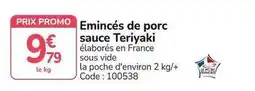 Promocash Promo - eminces de porc sauce offre