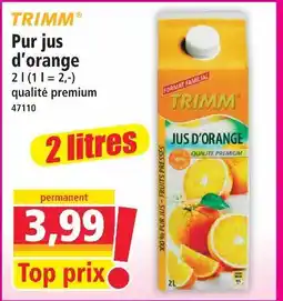 Norma Trimm pur jus d'orange offre