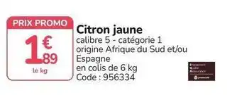 Promocash Promo - citron jaune offre