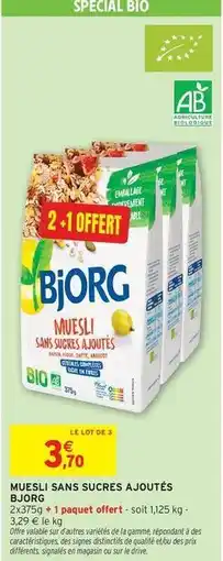Intermarché Contact Bjorg - muesli sans sucres ajoutés offre