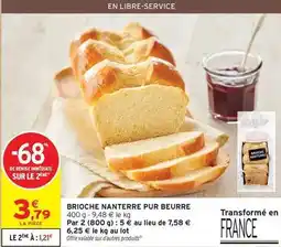 Intermarché Contact Brioche nanterre pur beurre offre