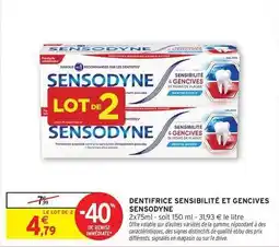 Intermarché Contact Sensodyne - dentifrice sensibilité et gencives offre