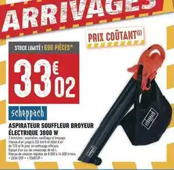 Brico Cash Scheppach - aspirateur souffleur broyeur electrique 3000 w offre