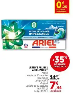 Bi1 Ariel - lessive all in 1 pods offre