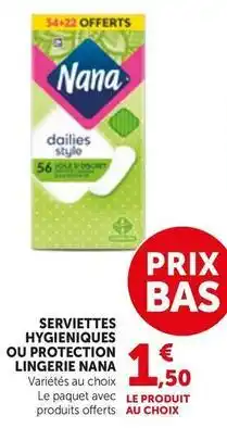 Bi1 Nana - serviettes hygiéniques ou protection lingerie offre