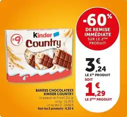Bi1 Kinder - barres chocolatees offre